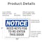 Signmission Need Key Fob To Re-Enter This Door OSHA Notice Sign, Plastic, 10in W x 7in L, 2PK OS-2PACK-NS-P-710-L-14319 - alternate 3